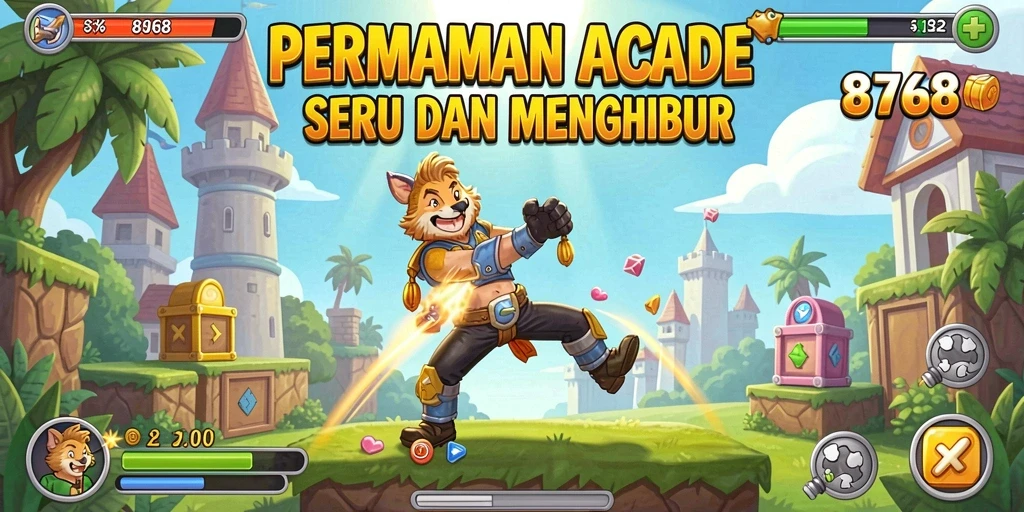 Screenshot utama 8768 menampilkan aksi gameplay arcade yang seru.