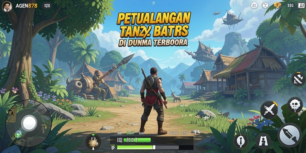 Screenshot gameplay AGEN878 menampilkan dunia terbuka yang luas dan indah.