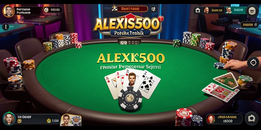 Tampilan gameplay Poker yang intens dan mendebarkan di ALEXIS500.