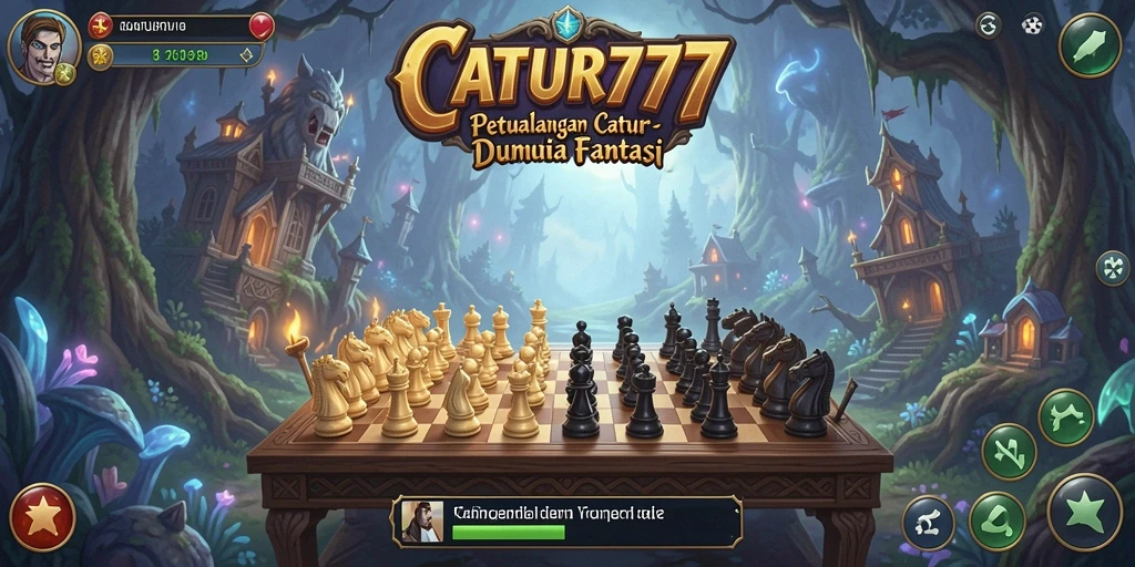 Tampilan gameplay menakjubkan dari CATUR777 yang memadukan RPG dan catur.