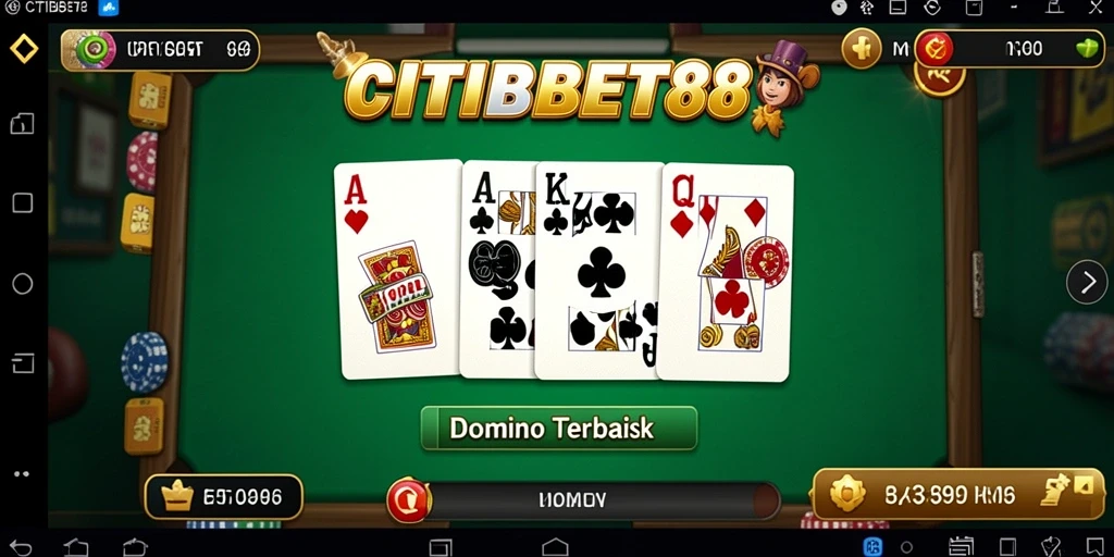 Screenshot gameplay Domino di CITIBET88 yang seru dan menegangkan.