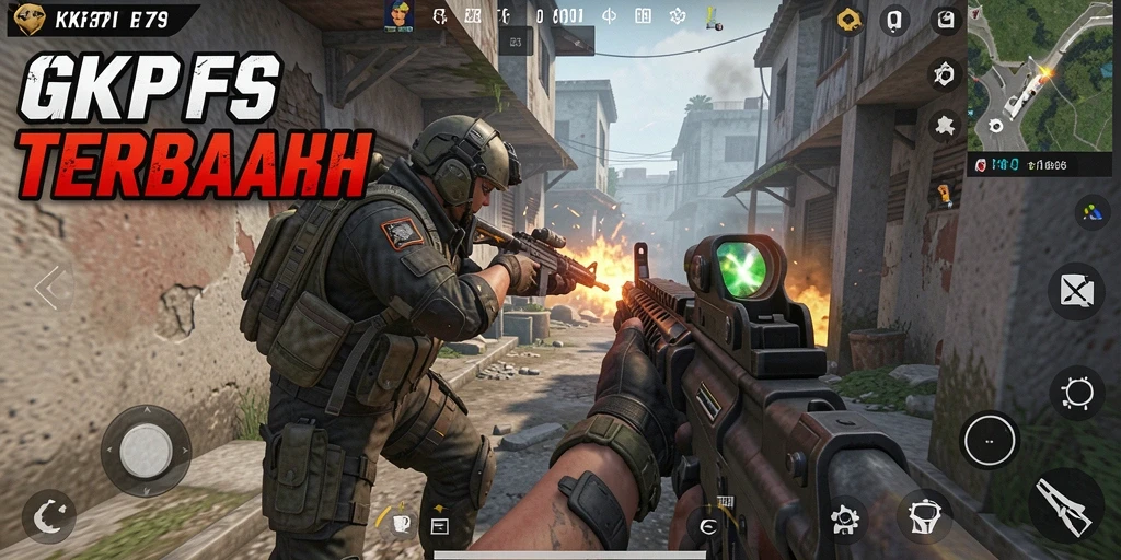 Tangkapan layar KPK79 menampilkan aksi tembak-menembak intens dari gameplay FPS.
