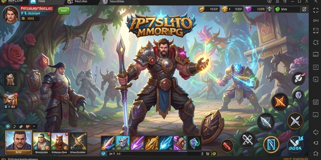 Tangkapan layar PP7SLOT menampilkan pertarungan epik dalam dunia MMORPG.