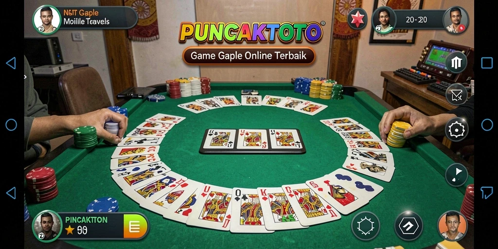 Screenshot PUNCAKTOTO menampilkan pengalaman bermain Gaple yang seru.