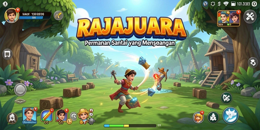 Screenshot menunjukkan aksi seru di gameplay RAJAJUARA.