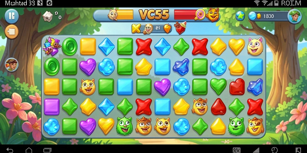 Tampilan gameplay VC55 yang penuh warna dan keseruan.